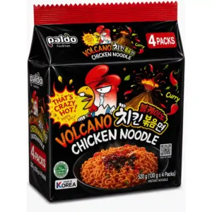 Paldo Volcano Curry Chicken Noodle, 4 Pack